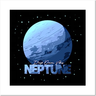 Neptune Planet Logo, Astronomy Space Exploration Art Posters and Art